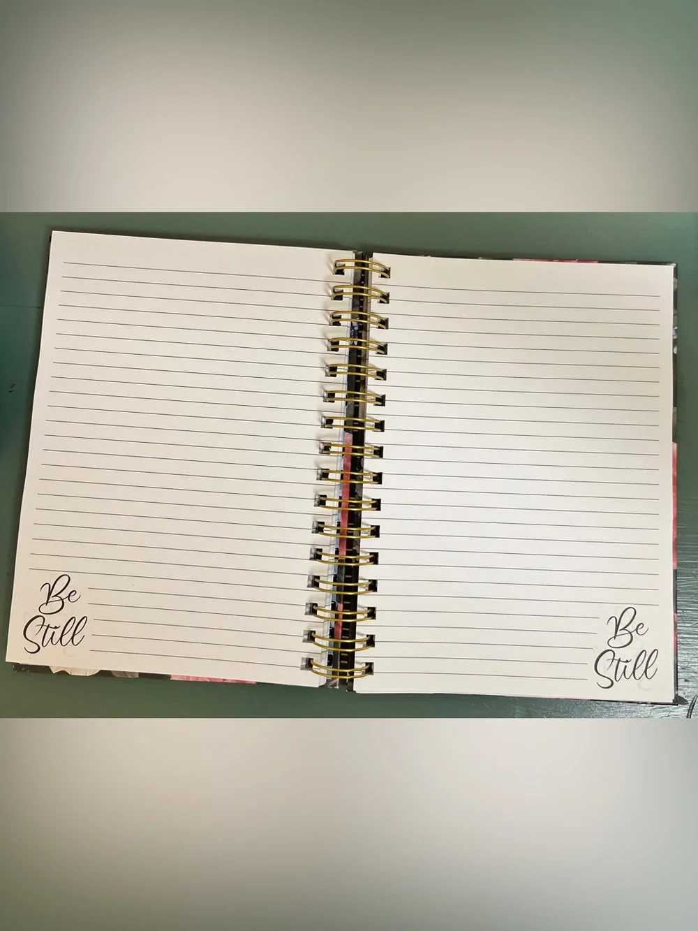 Journal Notebook “Be Still” Spiral in Pink & Green Floral Hardcover NWT